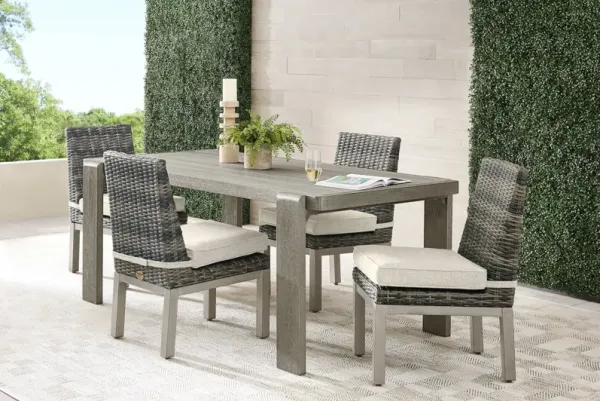 Montecello Gray 5 Pc Outdoor Dining Set with Twine Cushions