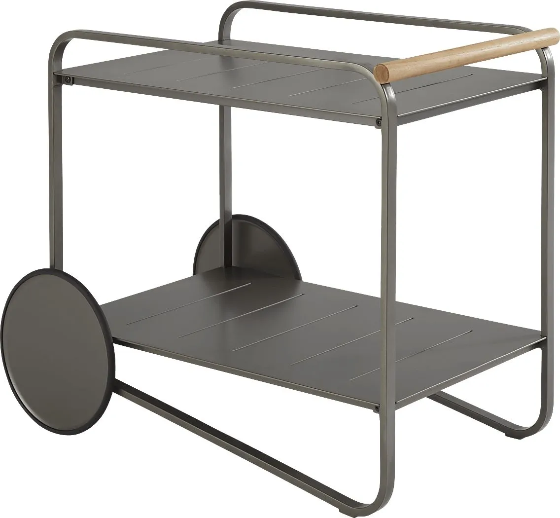 Ocean Tide Gray Outdoor Bar Cart