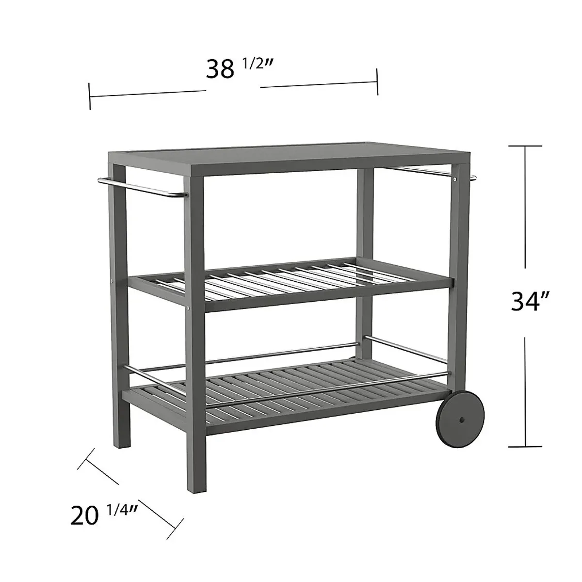 Bilmarsan Gray Outdoor Bar Cart