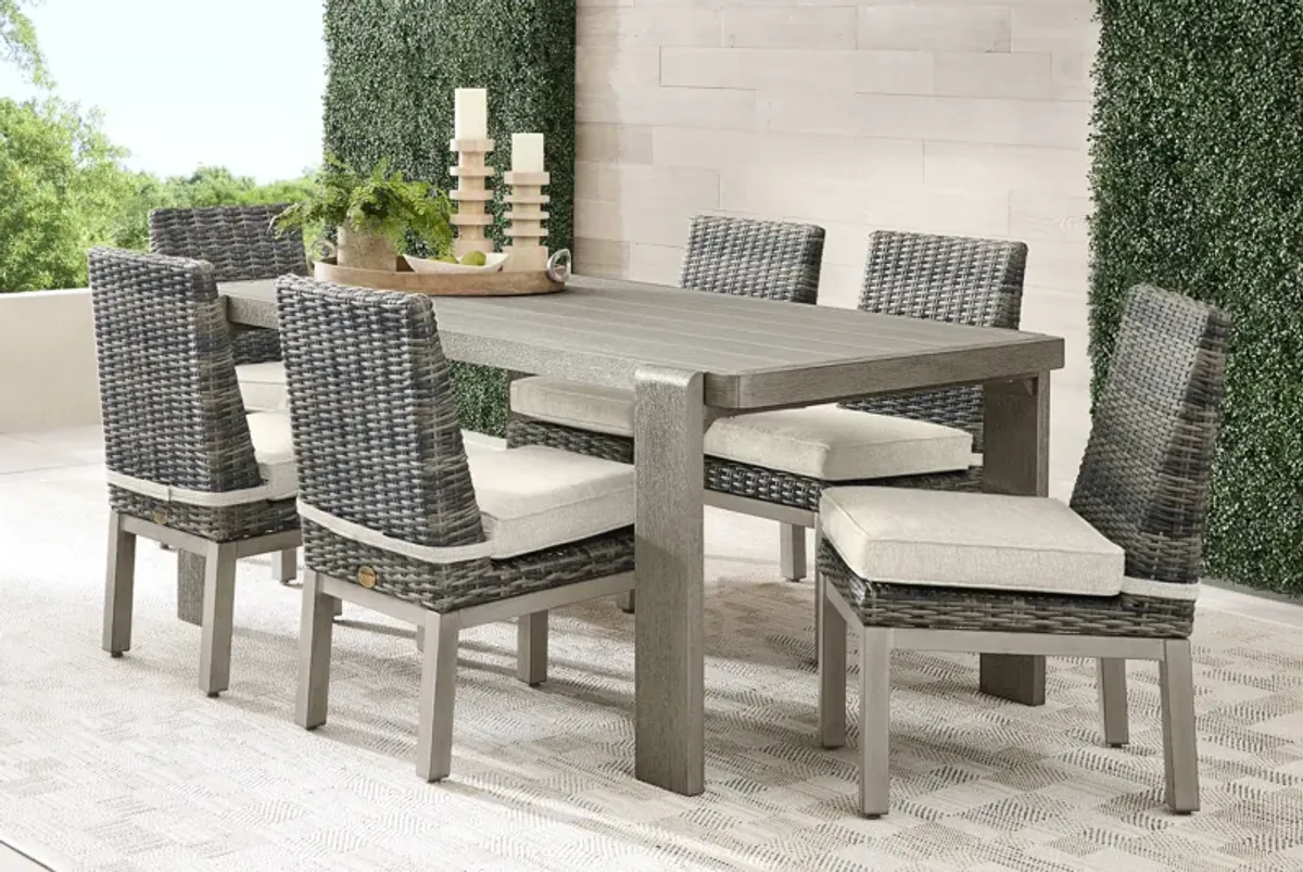 Montecello Gray 7 Pc Outdoor Dining Set with Twine Cushions