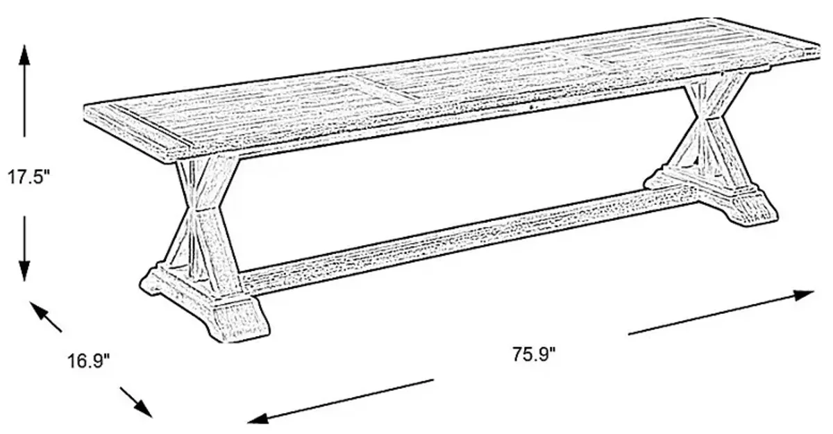 Siesta Key Light Wood Outdoor Dining Bench