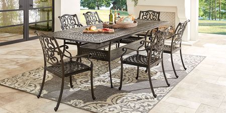 Lake Como Antique Bronze 72-102 in. Rectangle Outdoor Dining Table