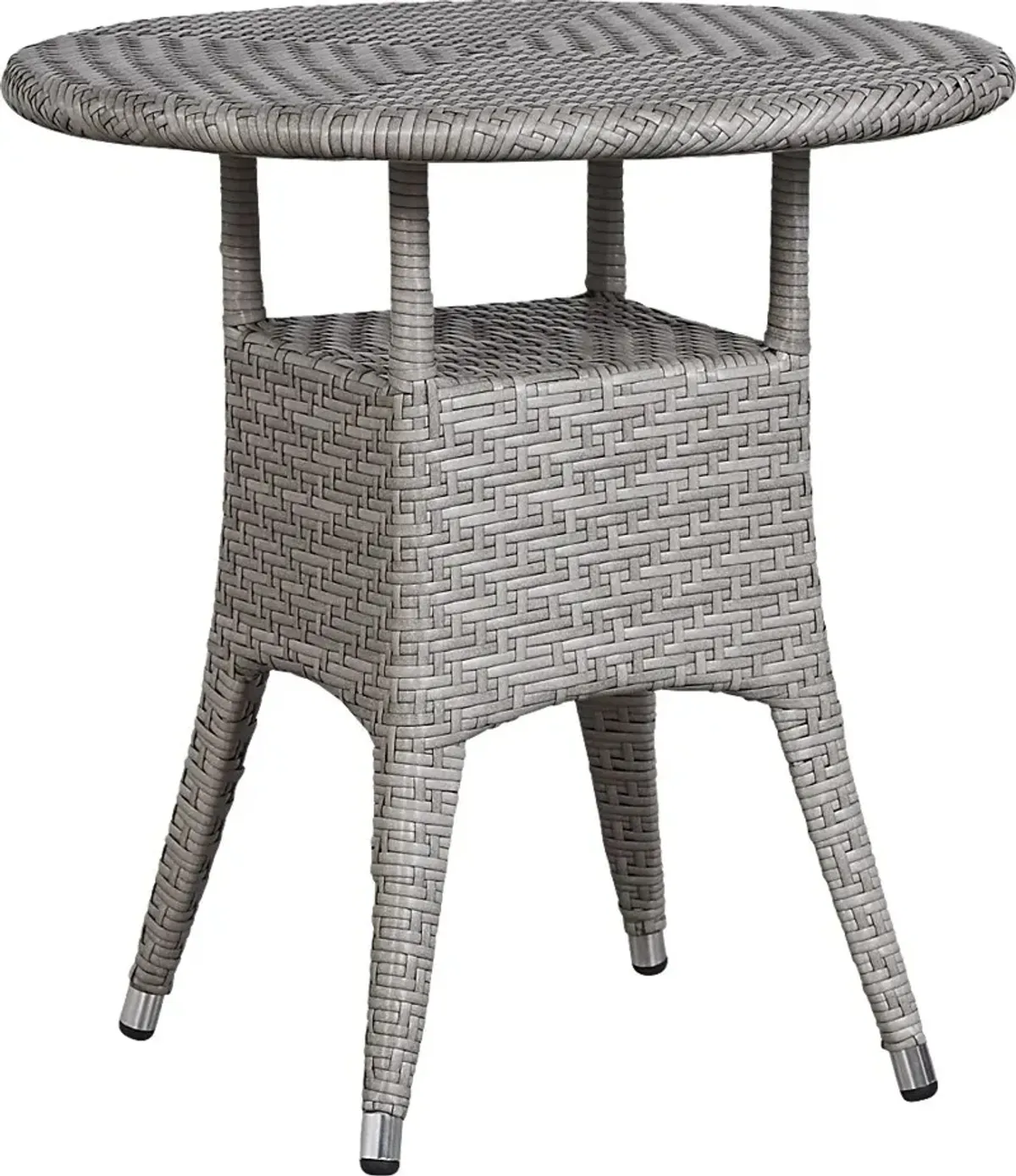 Bay Terrace Gray Wicker 3 Pc 28 in. Round Outdoor Dining Set