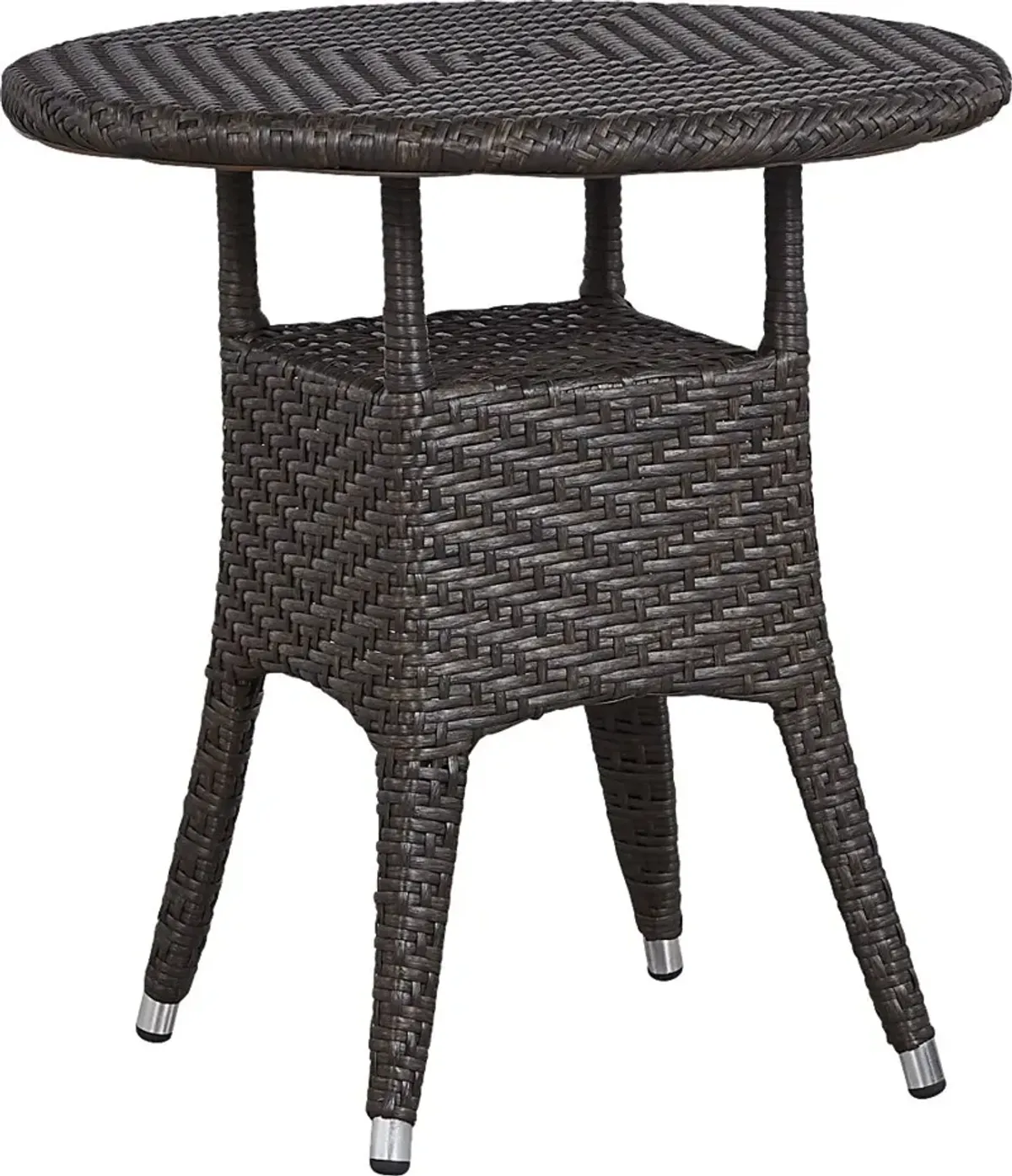 Bay Terrace Brown Wicker 3 Pc 28 in. Round Outdoor Dining Set