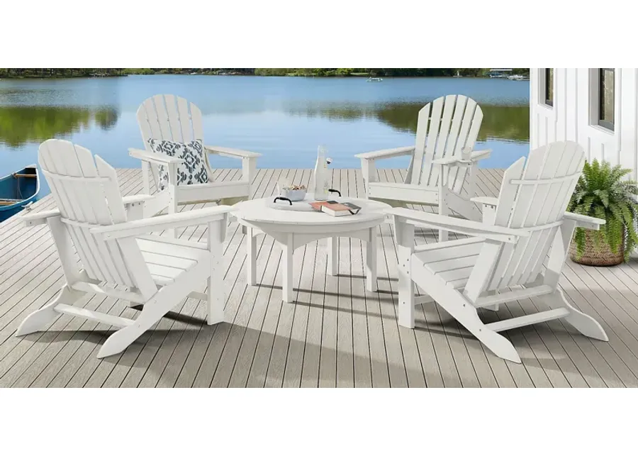 Addy White 5 Pc Round Outdoor Chat Seating Set