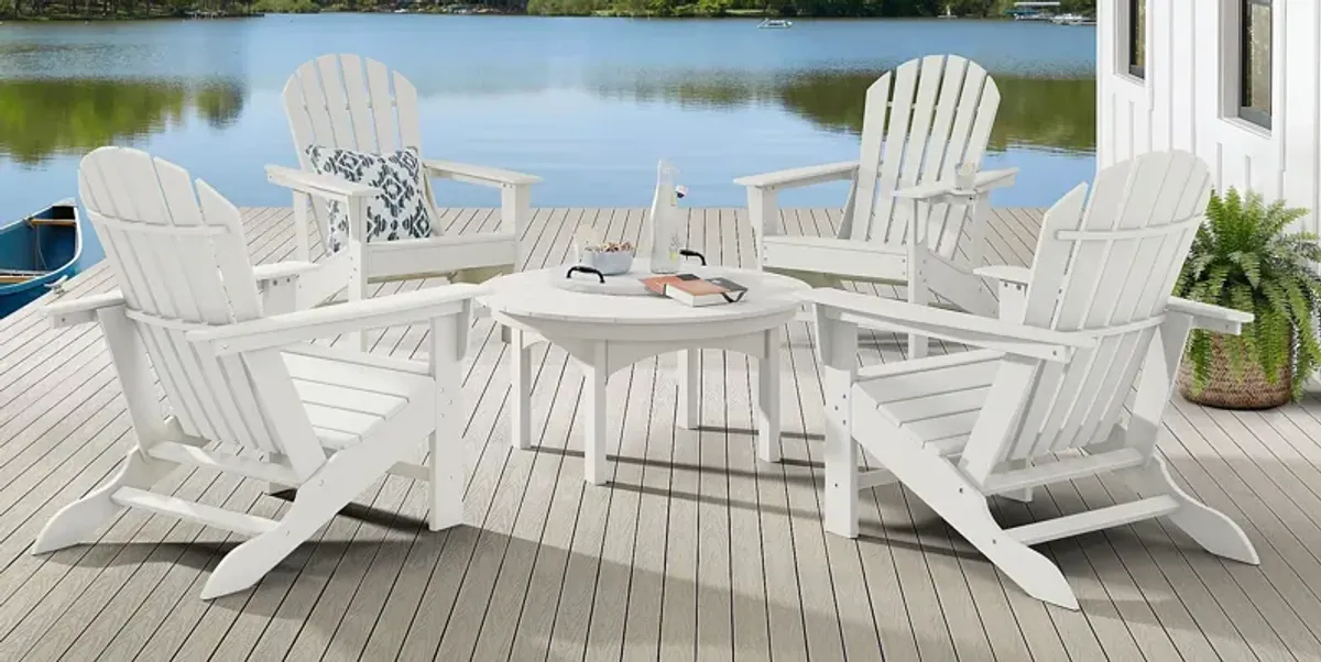 Addy White 5 Pc Round Outdoor Chat Seating Set