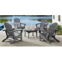 Addy Gray 5 Pc Round Outdoor Chat Seating Set