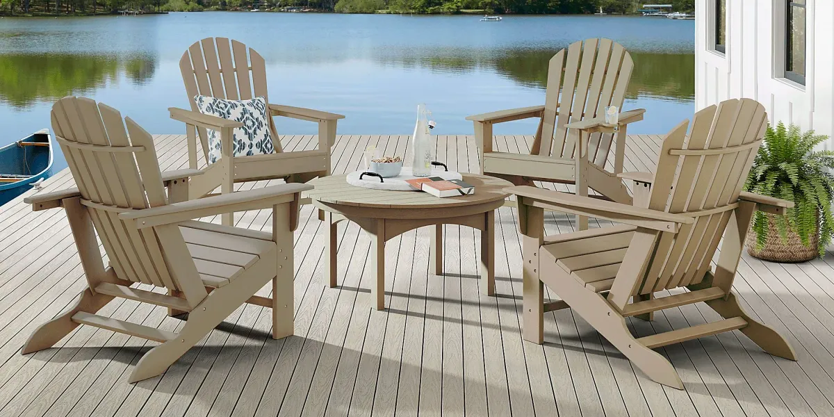 Addy Brown 5 Pc Round Outdoor Chat Seating Set