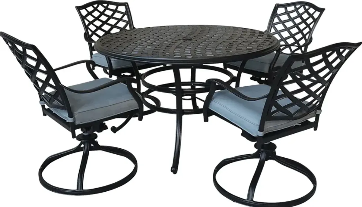 Telese Espresso 5 Pc Outdoor Round Dining Set