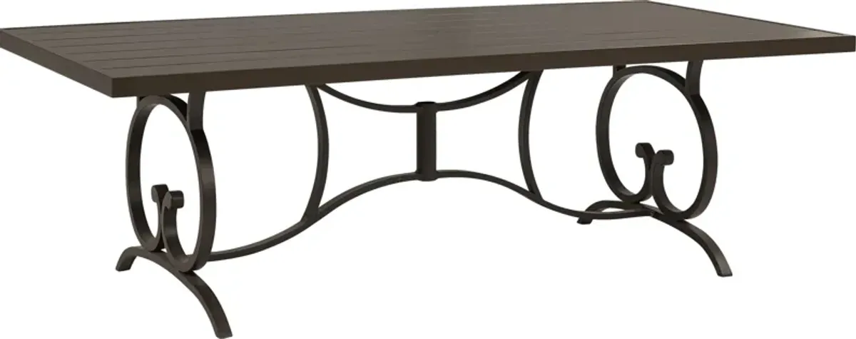 Lake Breeze Aged Bronze 90 in. Rectangle Outdoor Dining Table