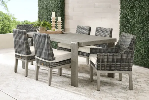 Montecello Gray 7 Pc Outdoor Dining Set with Twine Cushions