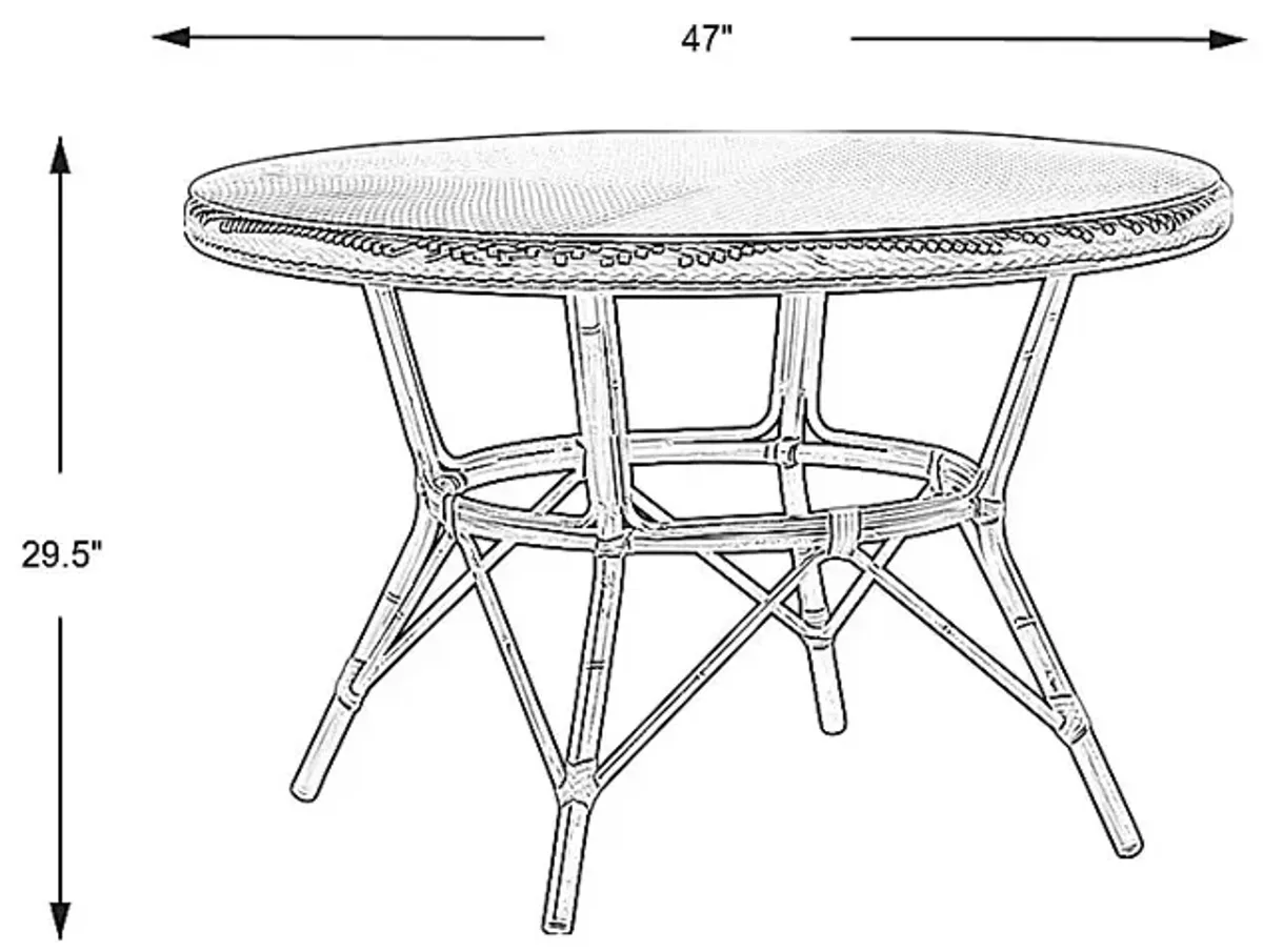 Juliette White 47 in. Round Outdoor Dining Table