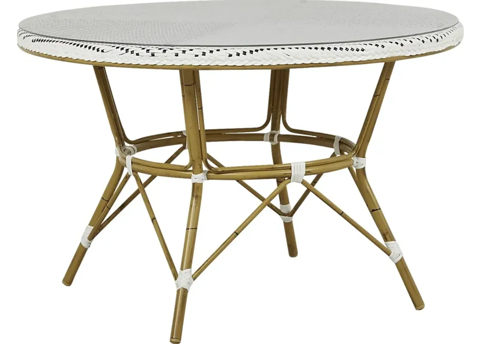 Juliette White 47 in. Round Outdoor Dining Table