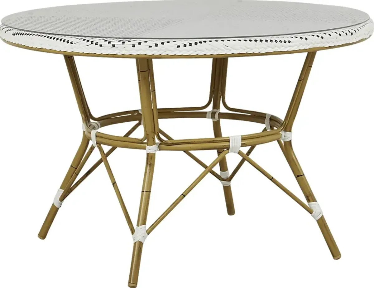 Juliette White 47 in. Round Outdoor Dining Table