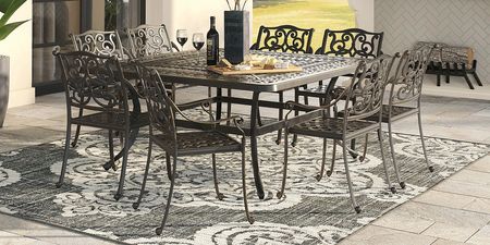 Lake Como Antique Bronze 64"" Square Outdoor Dining Table