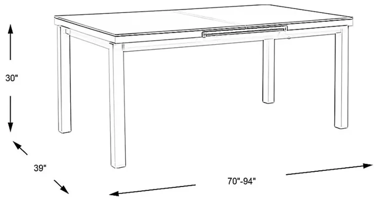 Solana White 71-94 in. Rectangle Outdoor Dining Table