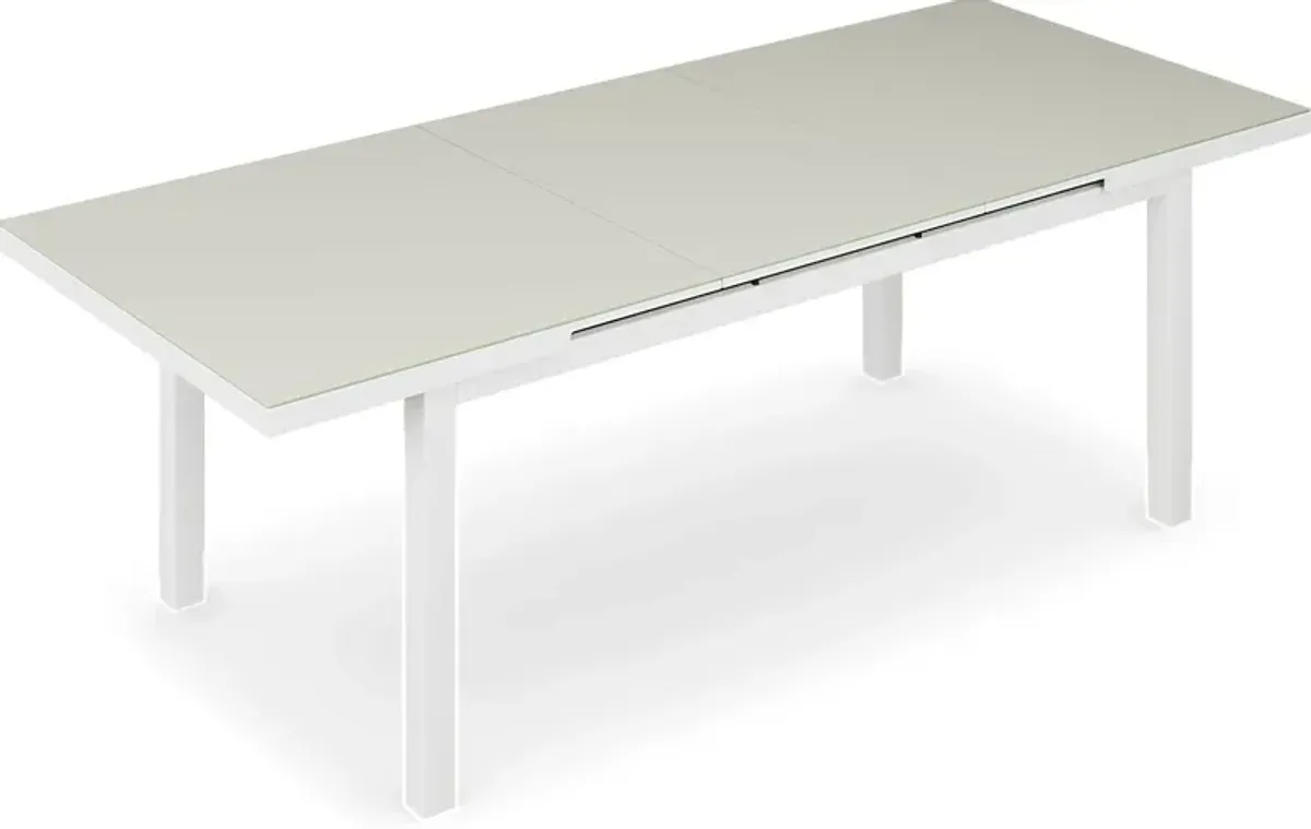 Solana White 71-94 in. Rectangle Outdoor Dining Table