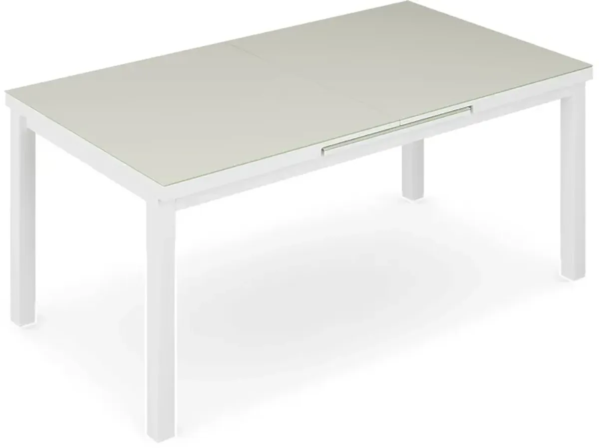 Solana White 71-94 in. Rectangle Outdoor Dining Table