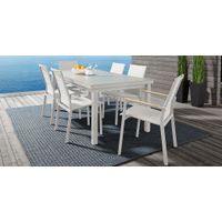 Solana White 71-94 in. Rectangle Outdoor Dining Table