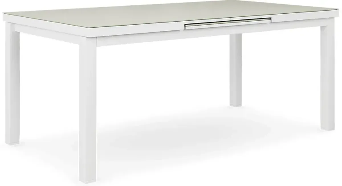 Solana White 71-94 in. Rectangle Outdoor Dining Table