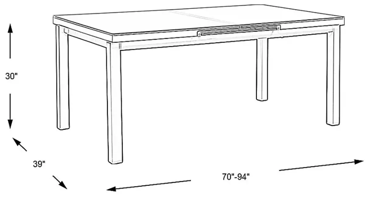 Solana Taupe 71-94 in. Rectangle Outdoor Dining Table