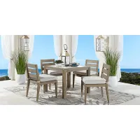 Lake Tahoe Gray 5 Pc Square Outdoor Dining Set with Seagull Cushions