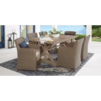 Ridgecrest Brown 5 Pc Outdoor Dining Set with Pebble Cushions