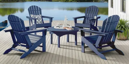 Addy Navy Outdoor Adirondack Chair, Set of 4