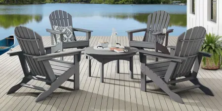 Addy Gray Outdoor Adirondack Chair, Set of 4