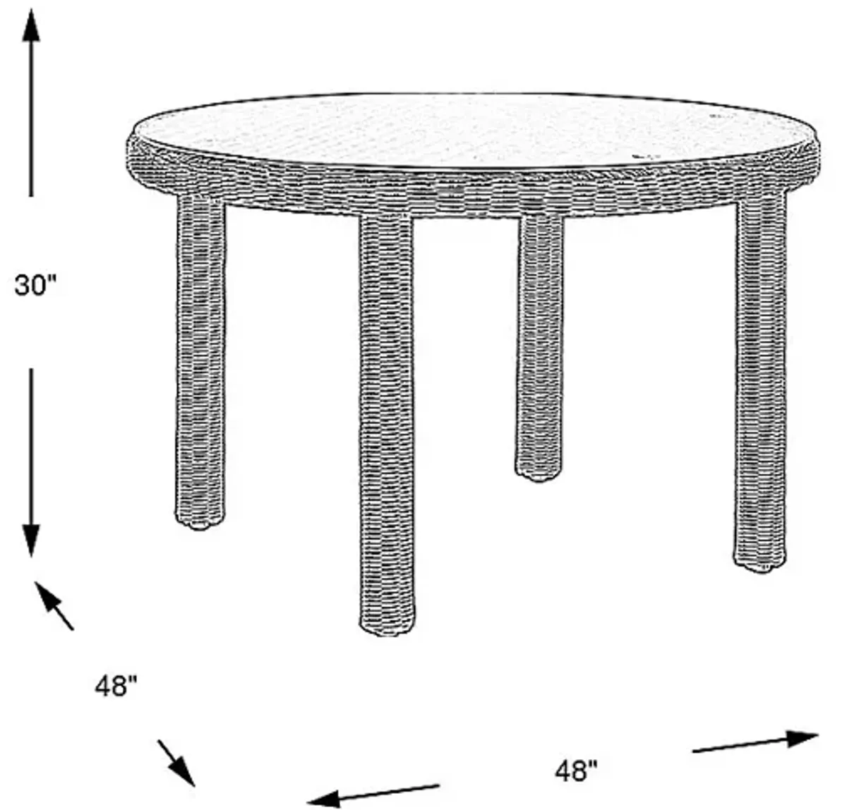 Forest Hills Gray Round Outdoor Dining Table