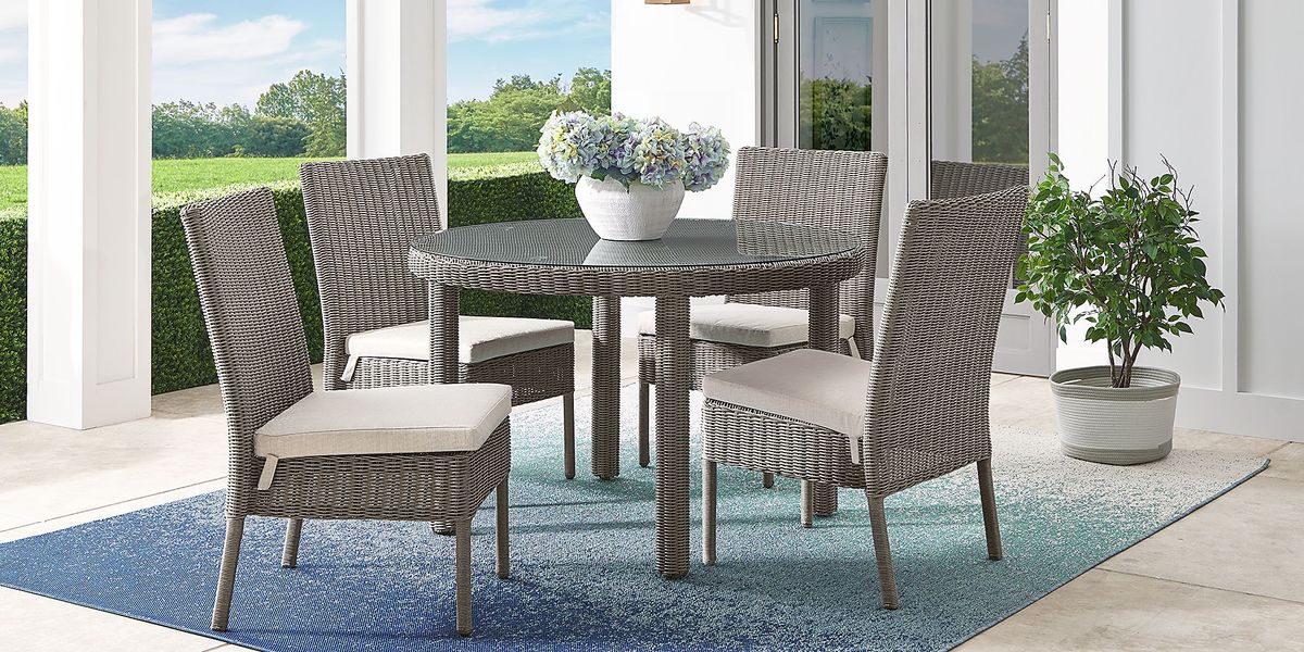 Forest Hills Gray Round Outdoor Dining Table