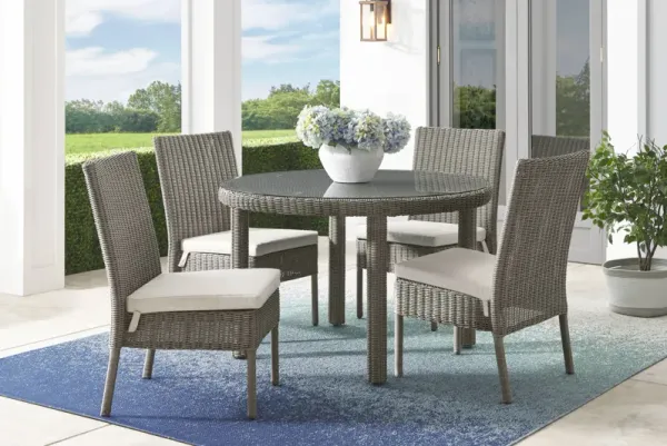 Forest Hills Gray 5 Pc Round Outdoor Dining Set