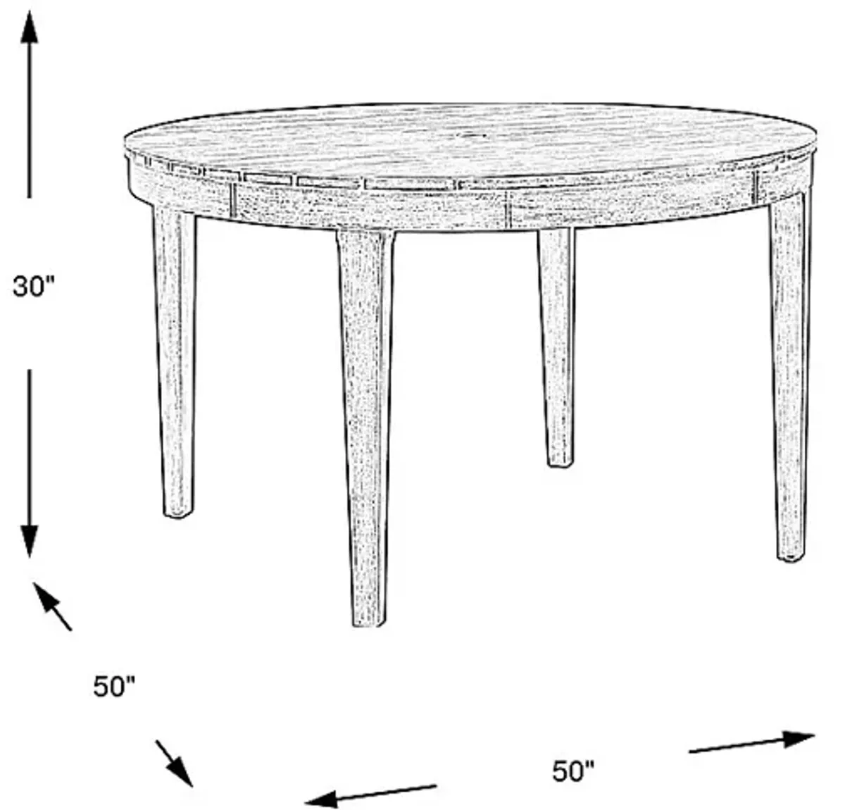 Forest Hills Gray Round Wood Outdoor Dining Table