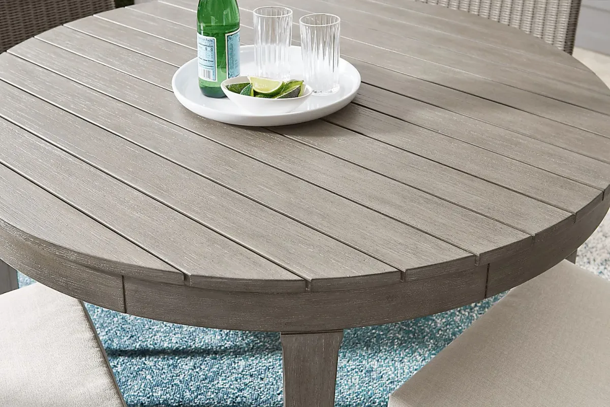 Forest Hills Gray 5 Pc Round Wood Outdoor Dining Set