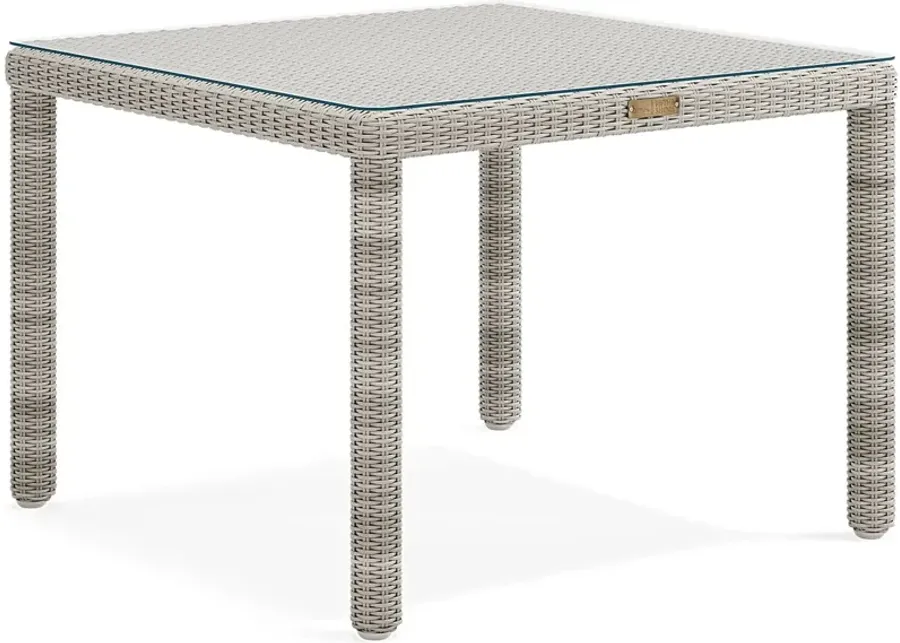 Patmos Gray Wicker Square Outdoor Dining Table