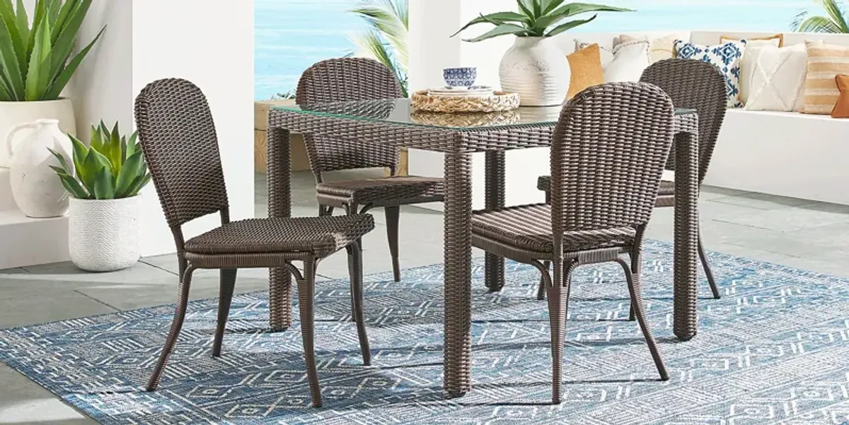 Patmos Brown 5 Pc 42 in. Square Outdoor Dining Set