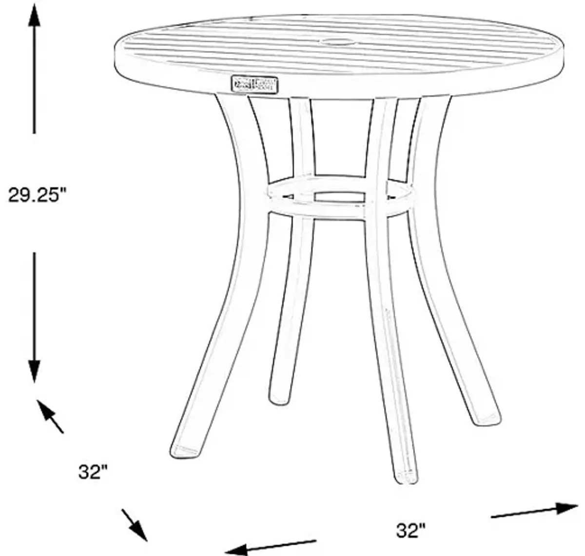 Solana White 32 in. Round Outdoor Dining Table