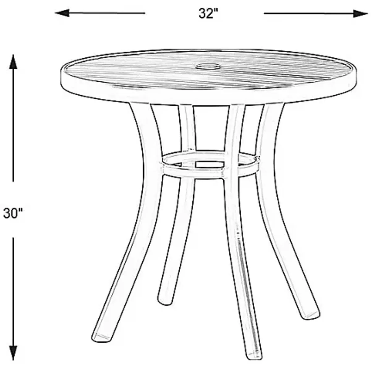 Solana Taupe 32 in. Round Outdoor Dining Table