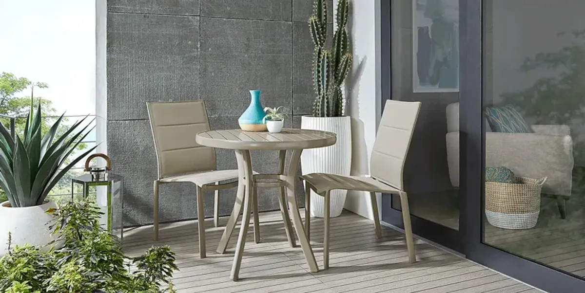 Solana Taupe 32 in. Round Outdoor Dining Table