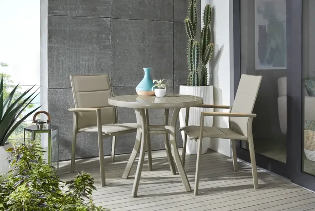 Solana Taupe 32 in. Round Outdoor Dining Table