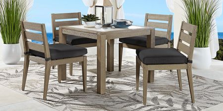 Lake Tahoe Gray Square Outdoor Dining Table