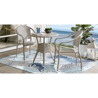 Bay Terrace Gray Wicker 28 in. Round Outdoor Dining Table