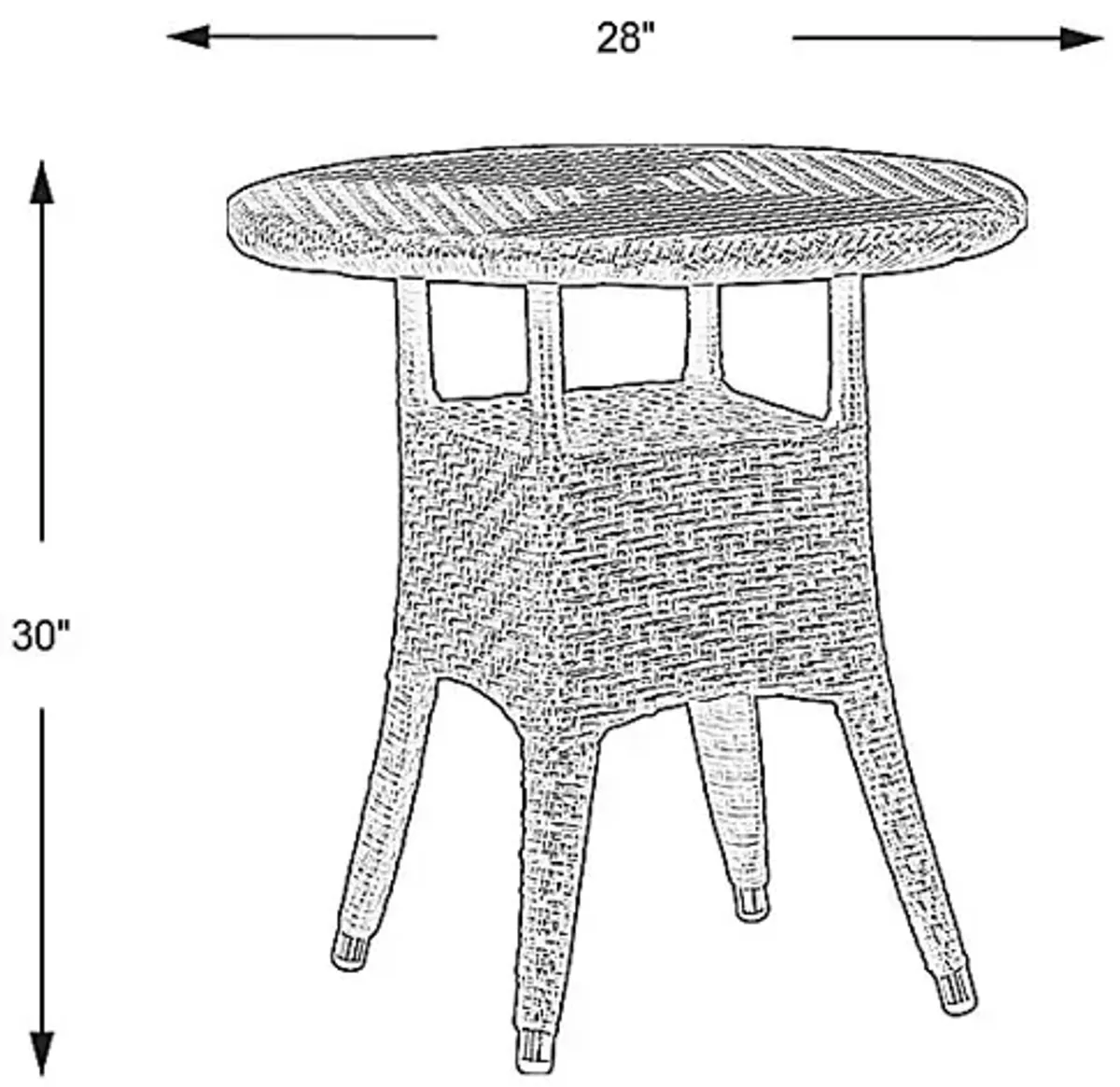 Bay Terrace Brown Wicker 28 in. Round Outdoor Dining Table