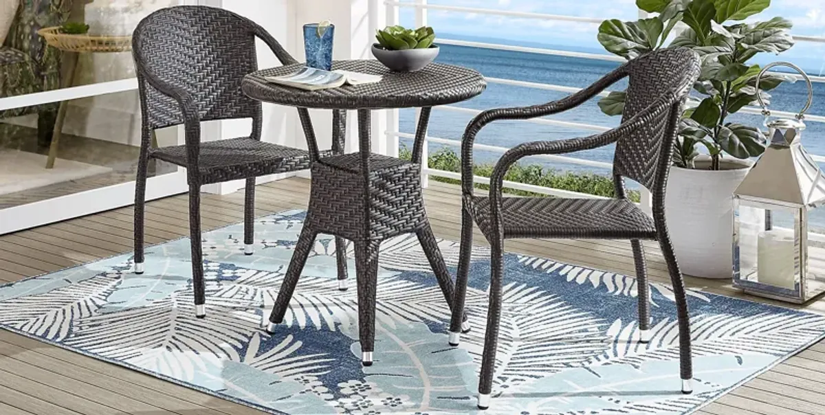 Bay Terrace Brown Wicker 28 in. Round Outdoor Dining Table