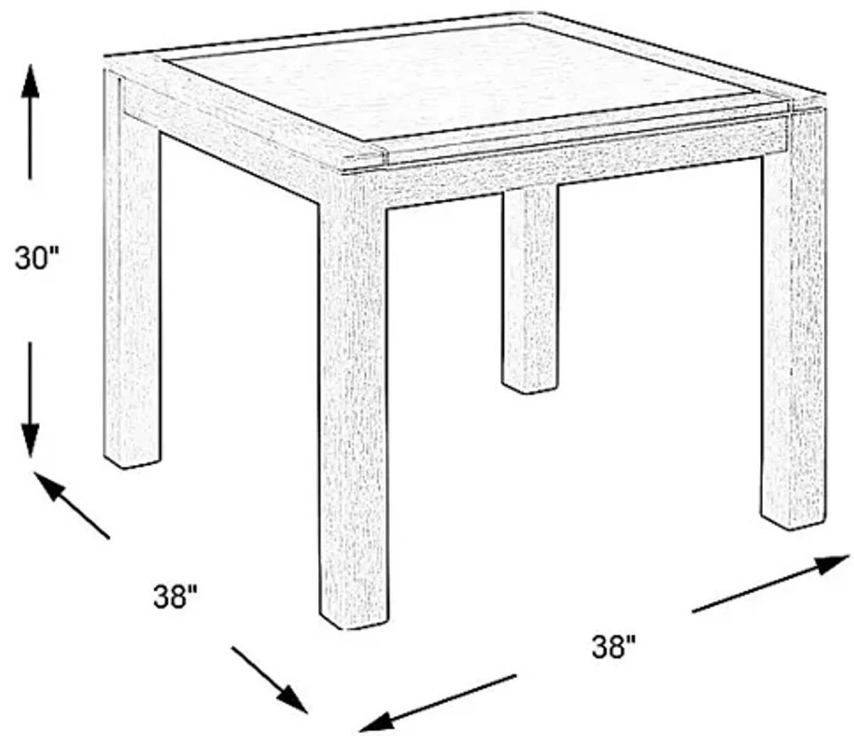 Lake Tahoe Gray Square Outdoor Dining Table