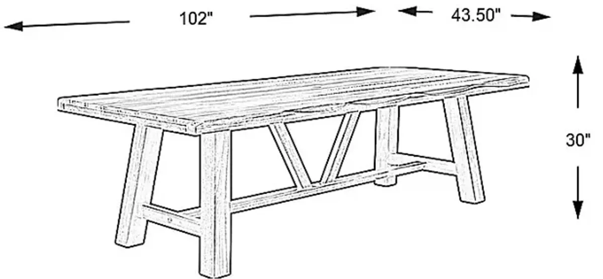 Patmos Tan 102 in. Rectangle Outdoor Dining Table