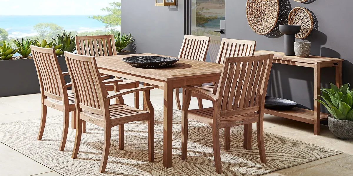 Pleasant Bay Teak 5 Pc Rectangle Outdoor Dining Set