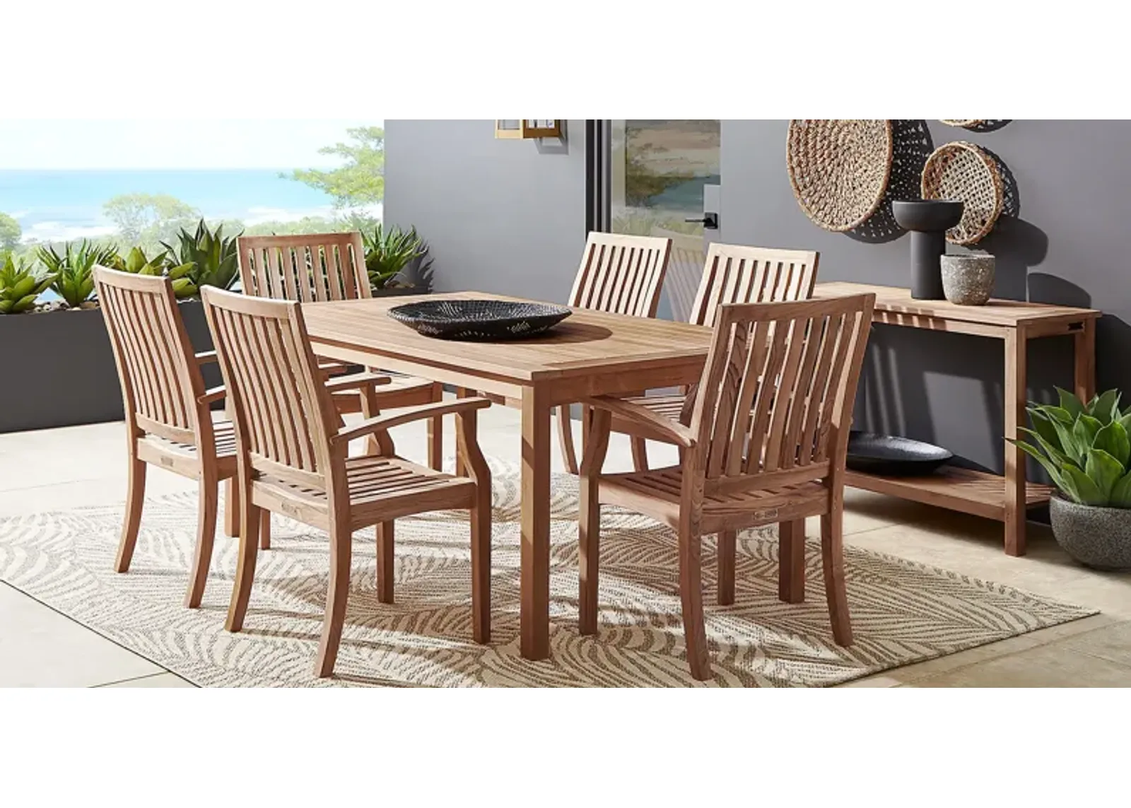 Pleasant Bay Teak 5 Pc Rectangle Outdoor Dining Set