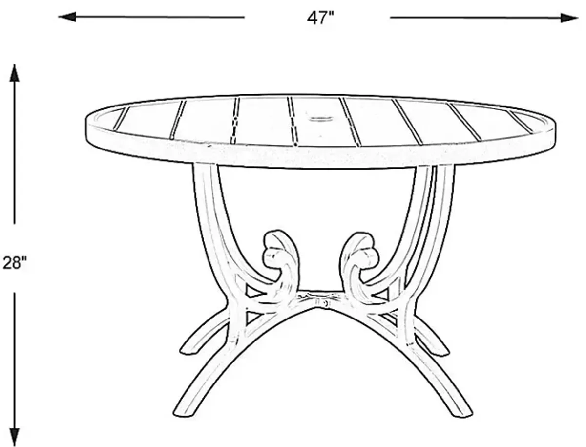 Lake Breeze Aged Bronze 48 in. Round Outdoor Dining Table