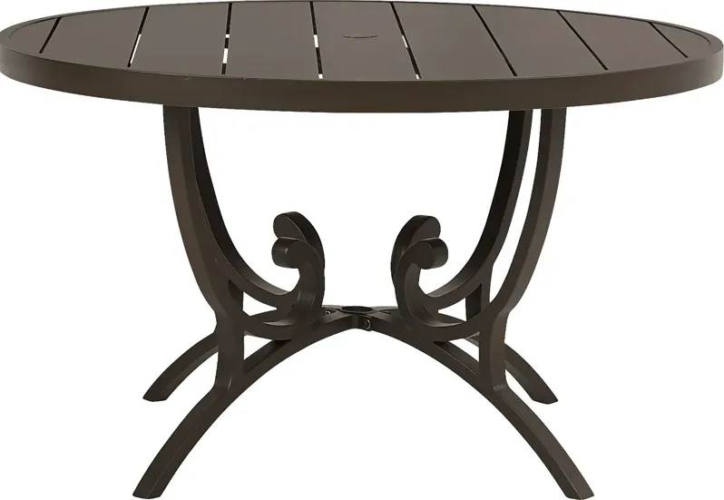 Lake Breeze Aged Bronze 48 in. Round Outdoor Dining Table